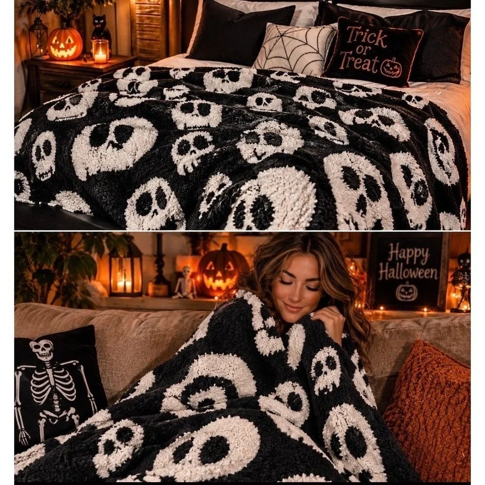 Disney Nightmare Before Christmas Jack Skellington Throw Blanket 50x70 Halloween